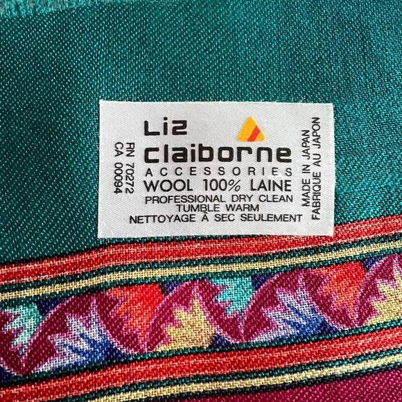 Liz Claiborne Vintage Scarf, 100% Wool, made in Japan - Picture 6 of 11